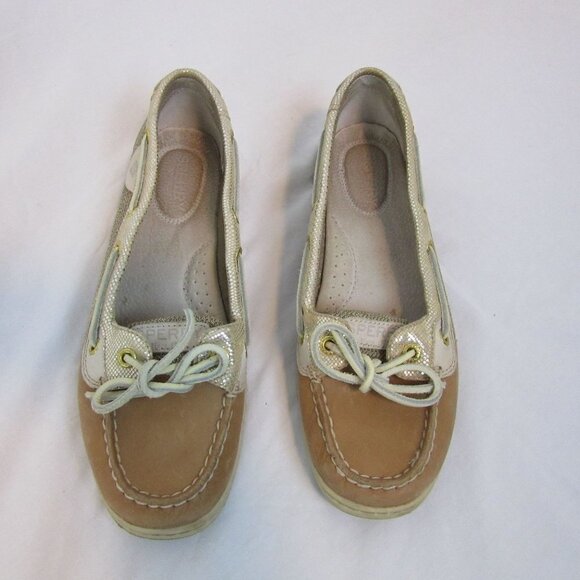 Sperry Top-sider Angelfish Slip-on Boat Shoe STS93484 Linen Oat Metallic 8.5 - Picture 2 of 6